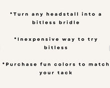 side pull hackamore bitless attachment.... pink, lilac, and neon turquoise ...all sizes