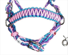 side pull hackamore bitless attachment.... pink, lilac, and neon turquoise ...all sizes