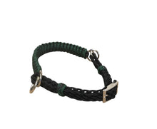 side pull hackamore "with a whoa" Hunter  green bitless attachment.... with black chinstrap...all sizes