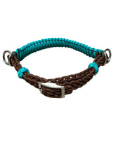 side pull hackamore "with a whoa" bitless attachment....  green turquoise with brown or black chinstrap...all sizes