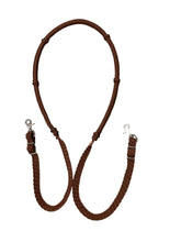 Stiff loop cable Barrel Reins chocolate brown with grip knots...You choose color and length