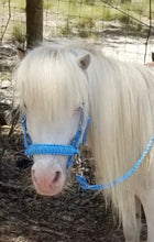 complete bitless bridle side pull hackamore , light blue ....pony, Cob, Horse. or Draft horse size