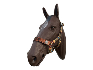 PERSONALIZED tan tribal nylon horse halter