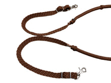 Stiff loop cable Barrel Reins chocolate brown with grip knots...You choose color and length