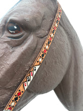 Four aces Hand painted and tooled  leather Headstall horse size