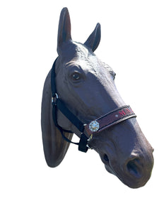 PERSONALIZED black nylon horse halter