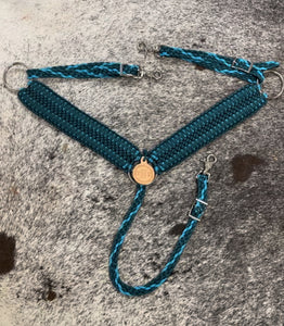 wide  breast collar teal and turquoise