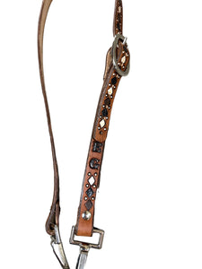 Hand painted and tooled  leather Headstall horse size