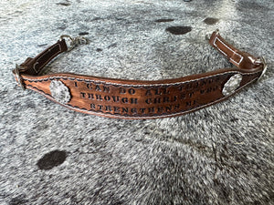 Leather wither strap with your favorite saying