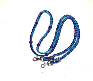 Barrel reins 1/2” with adjustable grip knots you use length and can change color