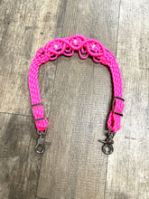 Fancy wither strap in hot pink with rhinestones