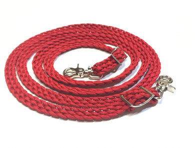 Rein… red flat braided rein paracord