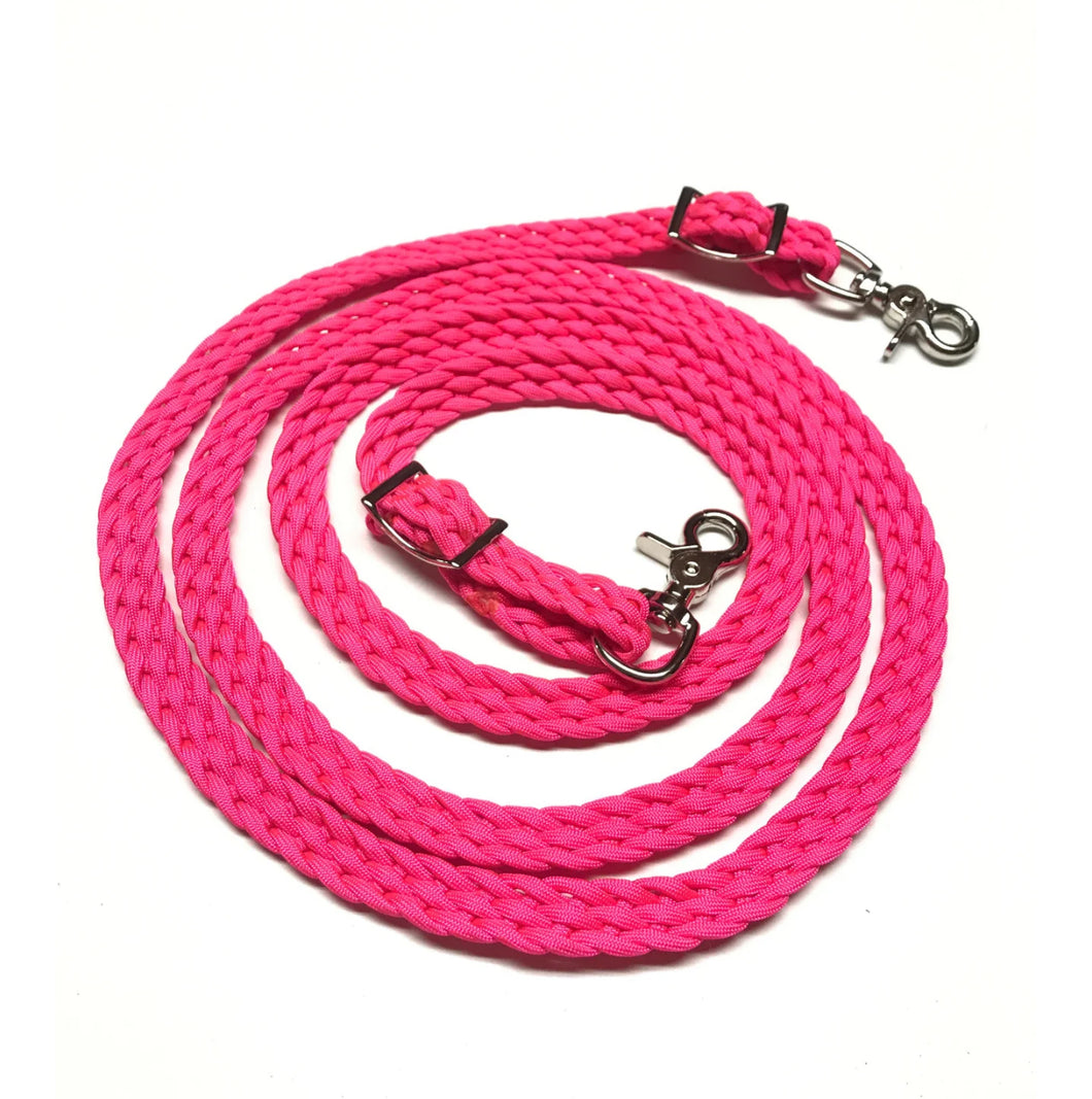 Rein… hot pink  flat braided rein paracord