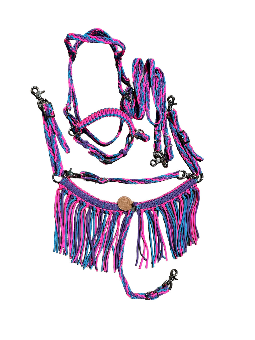 Pony Fringe Tack set with turquoise pink and lilac