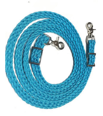 Rein… neon turquoise  flat braided rein paracord