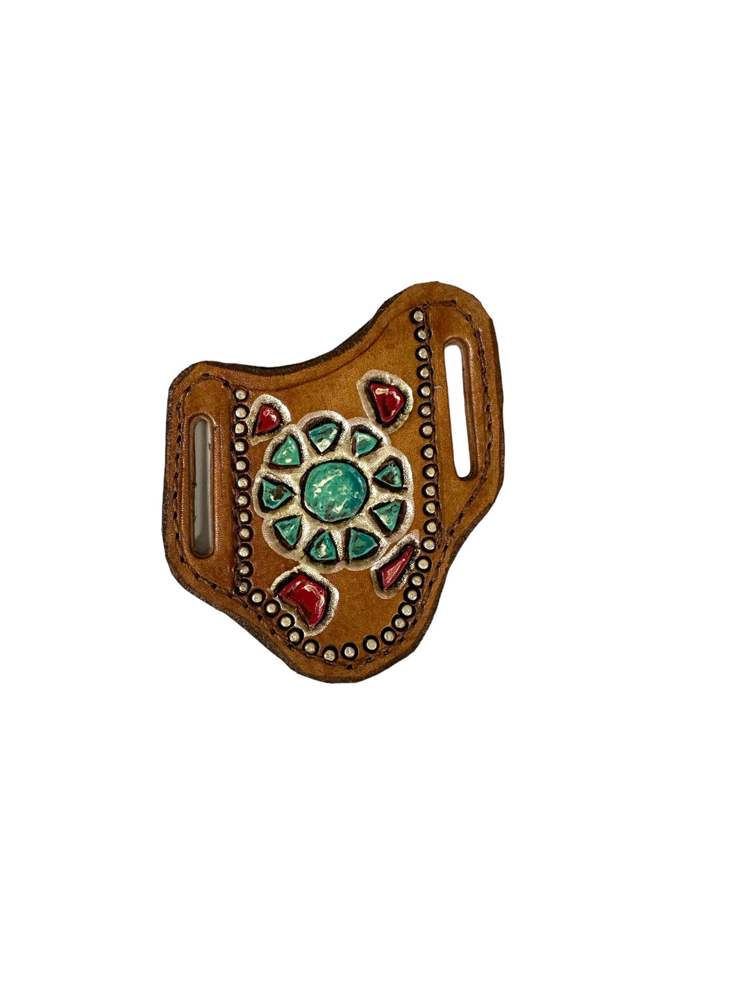 Ladies Hand tooled pancake knife sheath