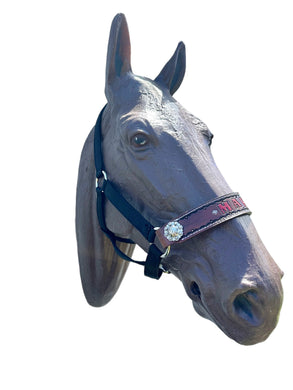 PERSONALIZED black nylon horse halter