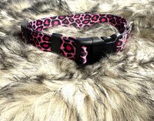 Pink cheetah Nylon dog collar