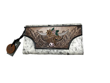 Myra cowhide womens wallet with a Hereford cow