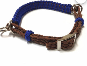 Electric blue side pull hackamore  bitless attachment “with a whoa”.... with black or  brown chinstrap...all sizes