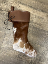 hair on cowhide Christmas stockings.