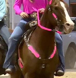 Stiff loop cable Barrel Reins hot pink with grip knots...You choose color and length