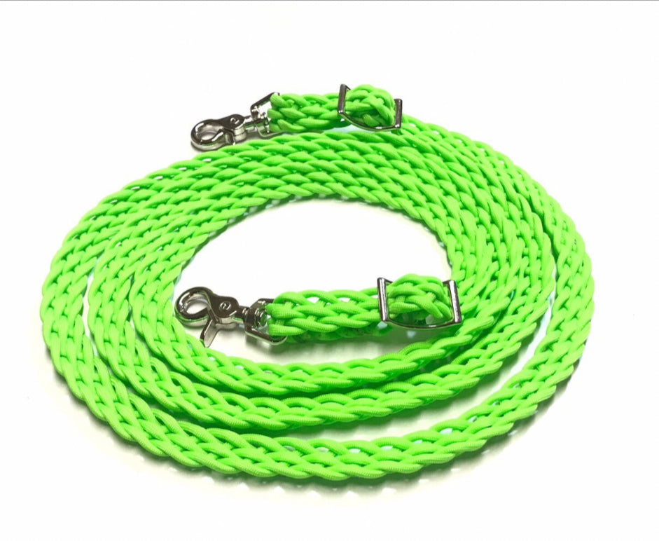 Rein… lime green flat braided rein paracord