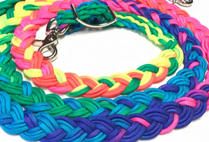 Wide 1” rainbow reins no knots