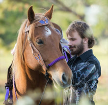 Indian Bosal braided bitless attachment small pony to draft horse size carribean blue