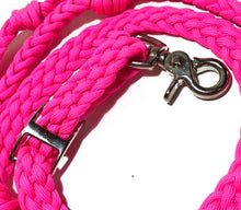 Hot pink  Barrel Reins, Round with grip knots