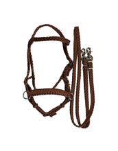 Chocolate brown complete bitless bridle side pull hackamore with reins ....pony, Cob, Horse. or Draft horse size