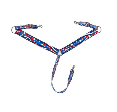 Stars print breast collar nylon horse size