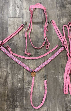 horse tack set,  (breast collar, wither strap, reins , and browband bridle)