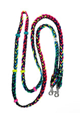 Barrel reins rainbow with adjustable grip knots variety of lengths 1/2"