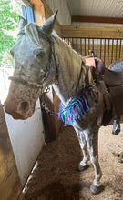 Turquoise purple and black fringe  Tack set