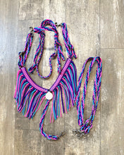 Tack set,  (fringe breast collar, wither strap, reins, and bridle)