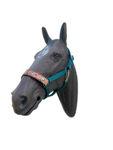 PERSONALIZED   nylon horse halter dark teal
