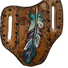 Hand tooled and painted pancake knife sheath