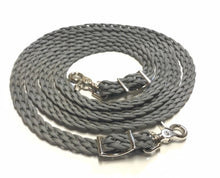 Rein… charcoal grey flat braided rein paracord