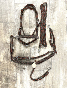 Camo tack set all sizes ,  (breast collar, wither strap, reins, and bitless bridle)