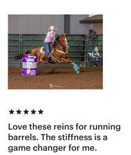 Stiff loop cable Barrel Reins hot pink with grip knots...You choose color and length