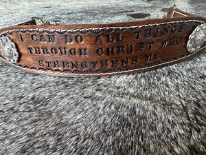 Leather wither strap with your favorite saying