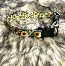 Cow sunflower Nylon dog collar (option to personalize)