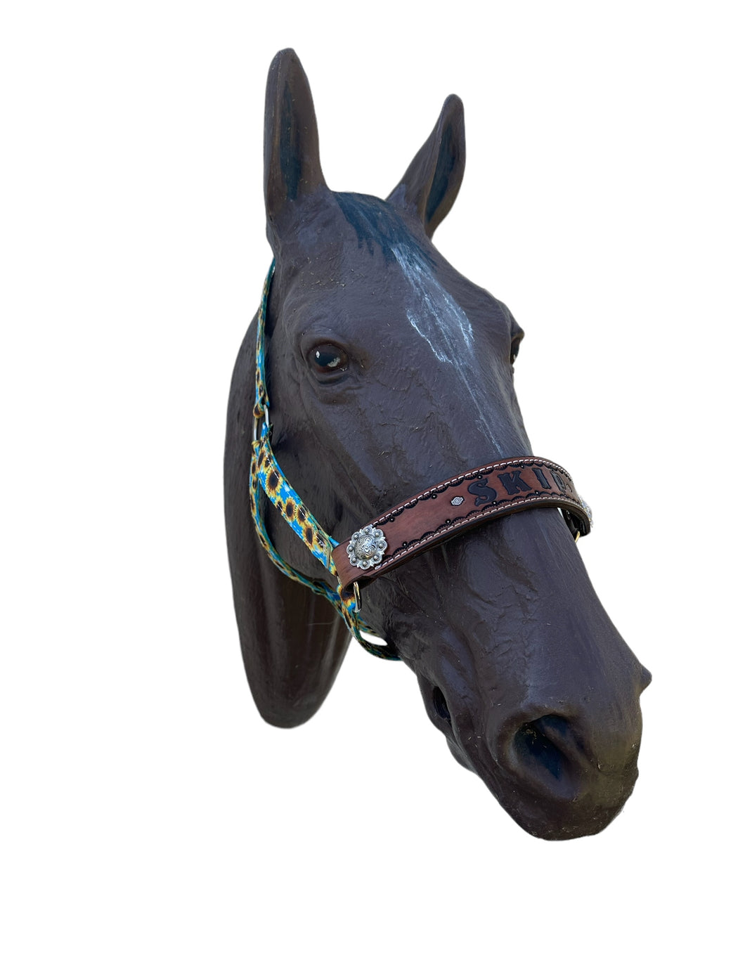 PERSONALIZED sunflower print nylon horse halter