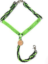 Lime green and black tack set all sizes ,  (breast collar, wither strap, reins, and bitless bridle)