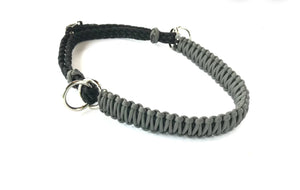 Charcoal grey side pull hackamore  bitless attachment “with a whoa”.... with black or  brown chinstrap...all sizes