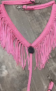 Light pink fringe breast collar
