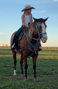 turquoise fringe Tack set