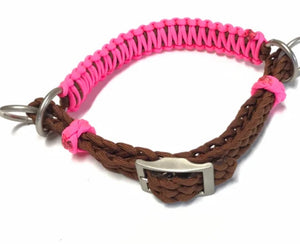 Hot pink side pull hackamore  bitless attachment “with a whoa”.... with black or  brown chinstrap...all sizes