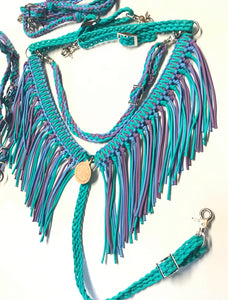 Mermaid Fringe Tack set with bitless bridle